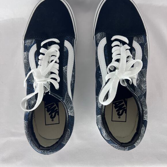 Vans Old Skool Skulls Wireframe Shoes Suede Trainers Skateboard Blk Men Size 6.5 - Picture 5 of 10